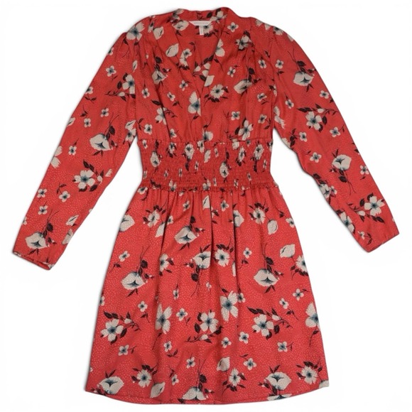 Rebecca Taylor Dresses & Skirts - Rebecca Taylor Daniella Silk Blend Floral Smocked Long Sleeve Pockets Dress 4